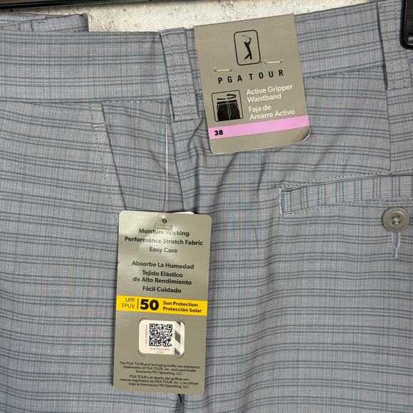 Pga Tour Men's Striped 8" Golf Shorts - Shell Pink 38 $68 - Picture 2 of 8